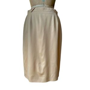 Escada VTG Margaretha Ley Women's size 40 (8 US) Cream Wool Skirt Zip Up Germany